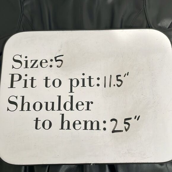 BCBG Girls Faux Leather Dress 5T Black Waterfall Hemline - Picture 7 of 7